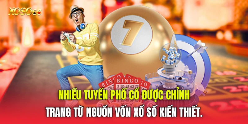 Nhiều tuyến phố cổ được chỉnh trang từ nguồn vốn xổ số kiến thiết. Nhiều tuyến phố cổ được chỉnh trang từ nguồn vốn xổ số kiến thiết.